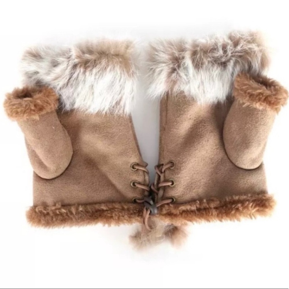 FINGERLESS FUR GLOVES